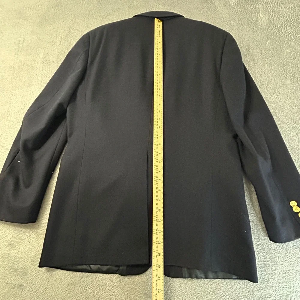 Polo University Club Ralph Lauren Navy Blue Virgin Wool Blazer Gold Buttons USA